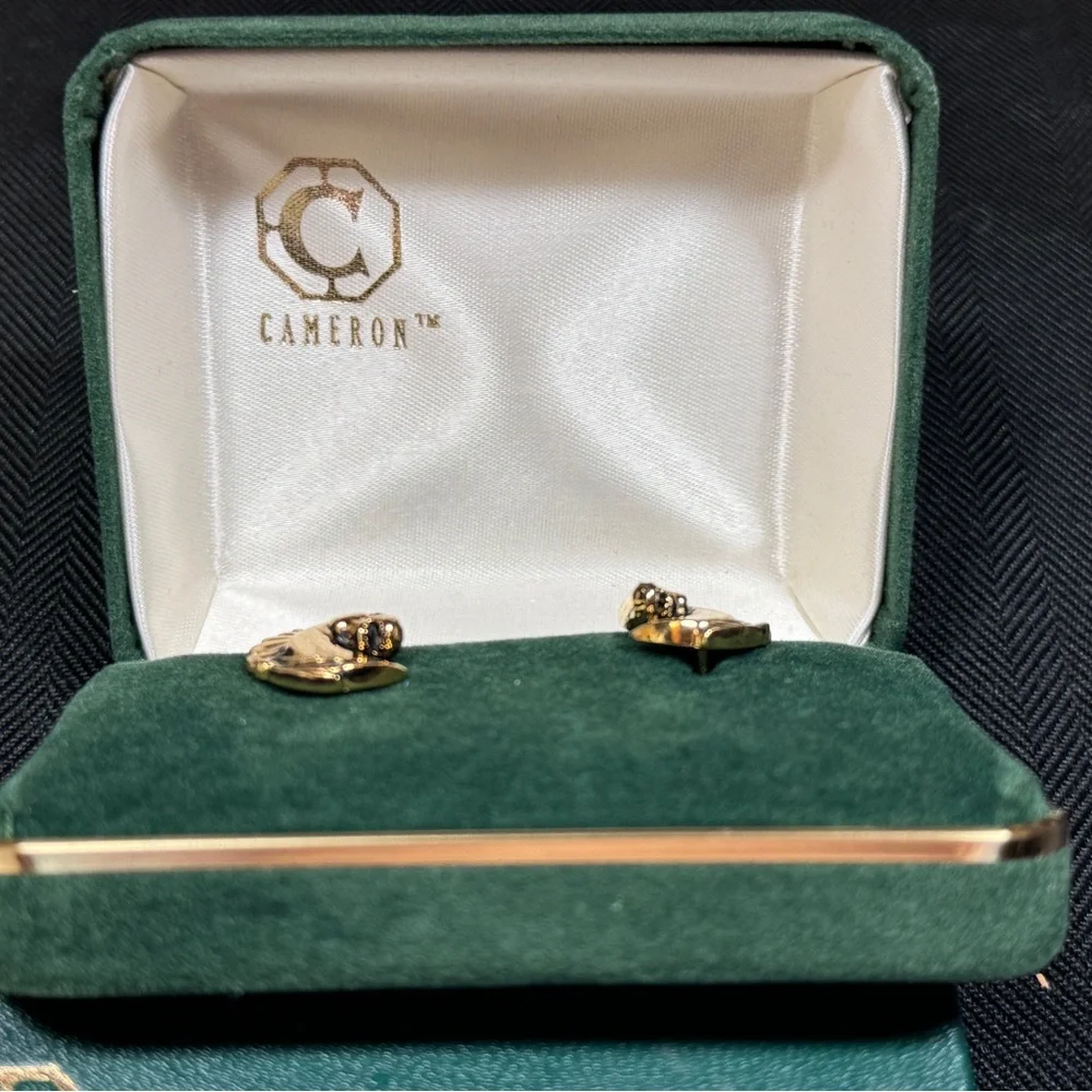 VTG Rick Cameron Horse Head Cufflinks Vermeil 925 Silver-Gilt 24k Gold Wildlife